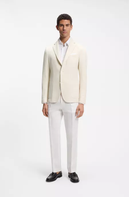 Slim-fit blazer in micro-patterned stretch fabric
