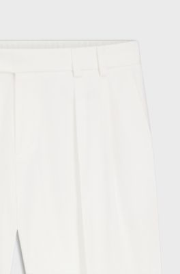 Relaxed-fit trousers in stretch-cotton twill, White