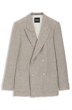 Relaxed-fit colbert van een materiaal met microdessin