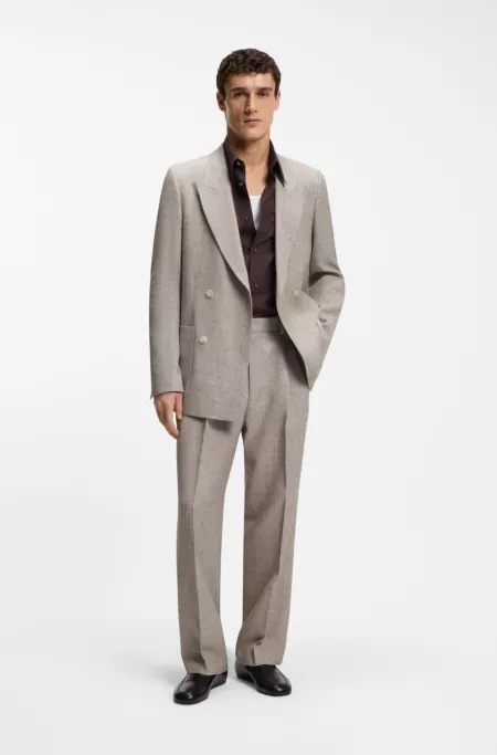 Relaxed-fit suit jacket in micro-patterned fabric