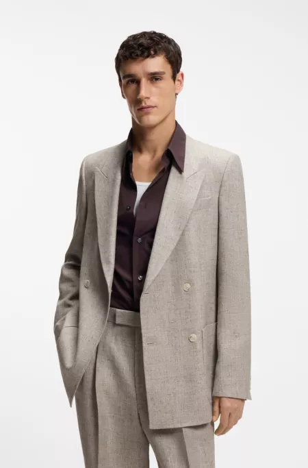 Relaxed-fit suit jacket in micro-patterned fabric