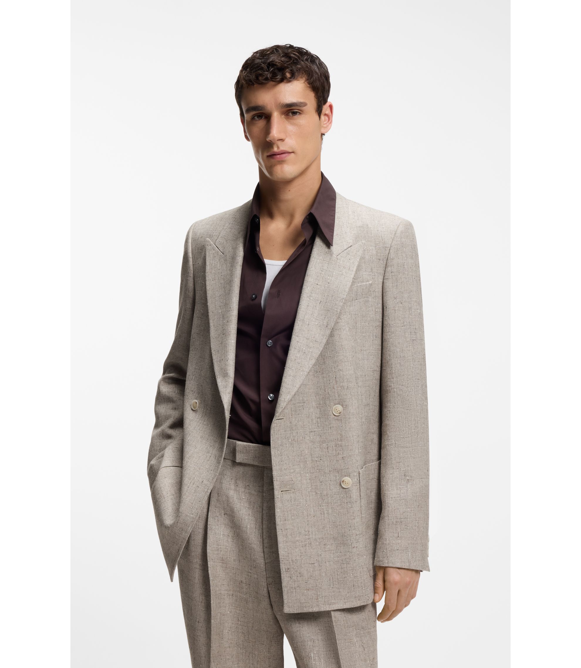 Relaxed-Fit Sakko aus fein gemustertem Gewebe