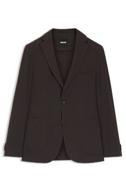 Slim-fit suit jacket in washable tech linen