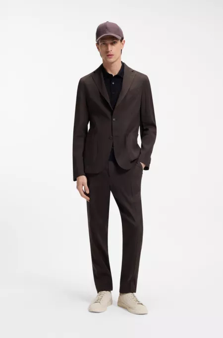 Slim-fit blazer in a machine-washable linen blend