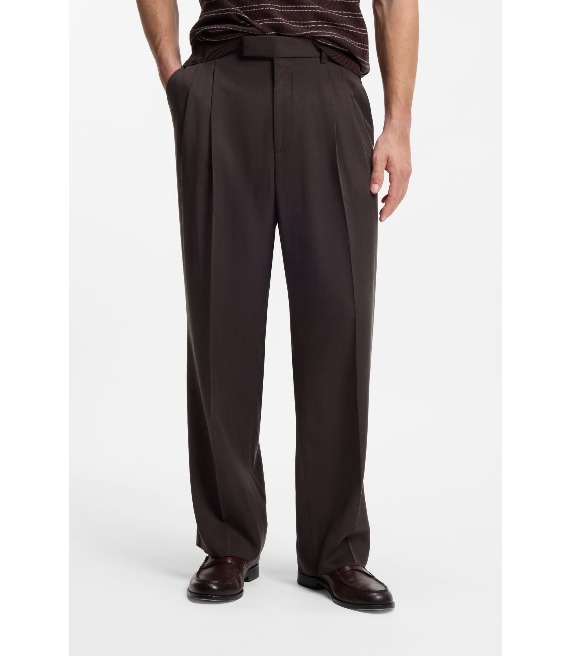 Oversized-Fit Hose aus drapiertem Twill