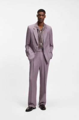 Oversized-fit trousers in draped twill, Purple