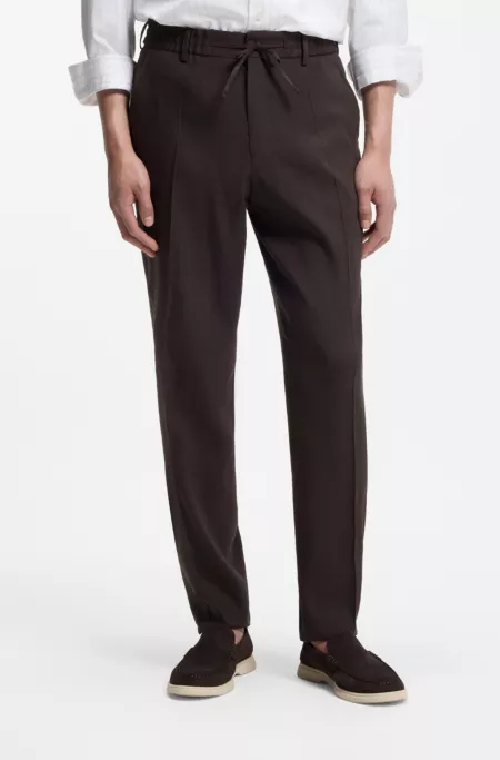 Tapered-fit trousers in a linen blend