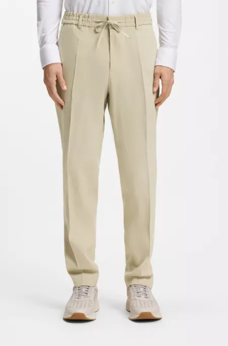 Tapered-fit trousers in a linen blend