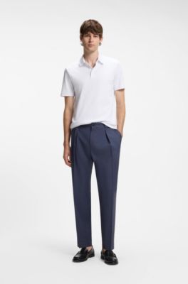Relaxed-fit trousers in washable virgin wool, Blue