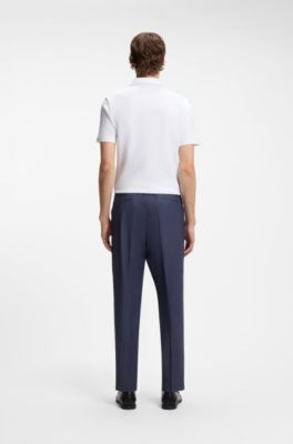 Relaxed-fit trousers in washable virgin wool, Blue