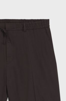 Relaxed-fit shorts in washable Tech Linen, Dark Brown