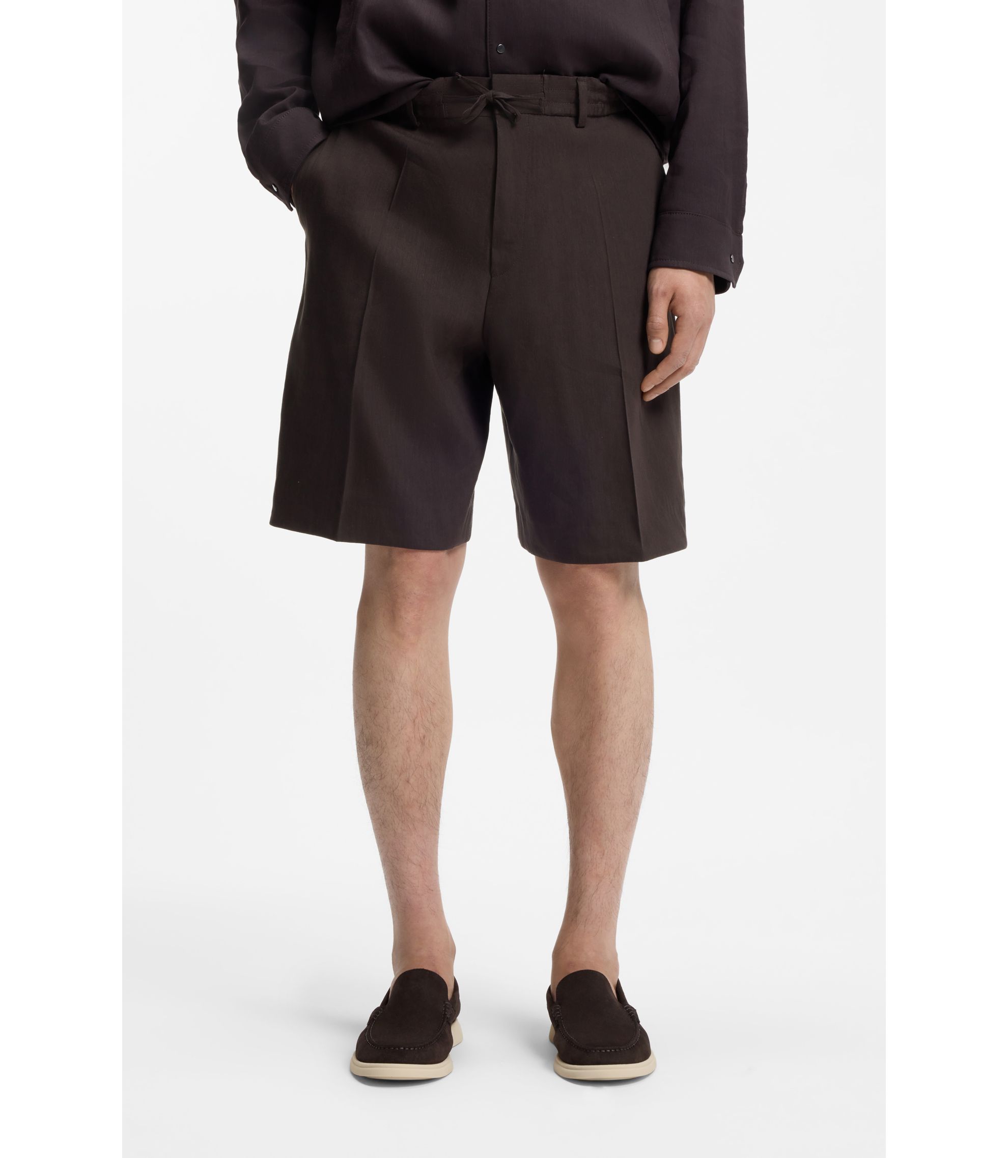Relaxed-Fit Shorts aus waschbarem Tech-Leinen