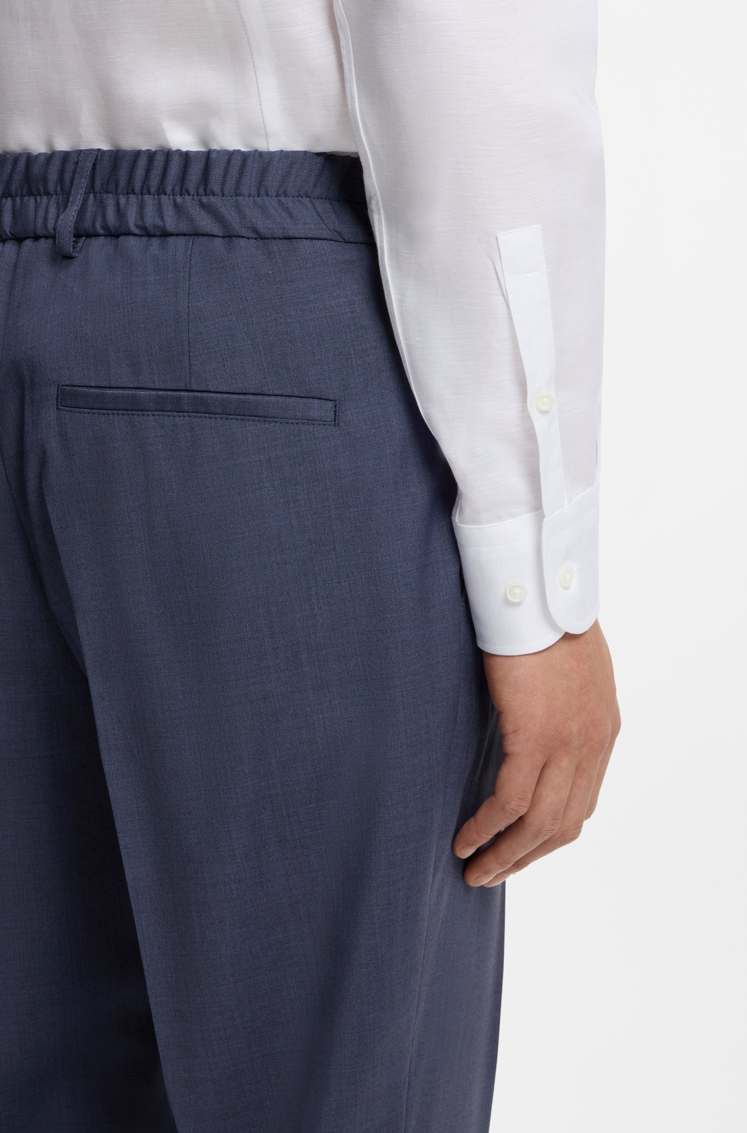 Boss Tapered-fit trousers in washable AirWool byxor herr – bild 3