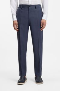 Tapered-fit trousers in washable air wool, Blue
