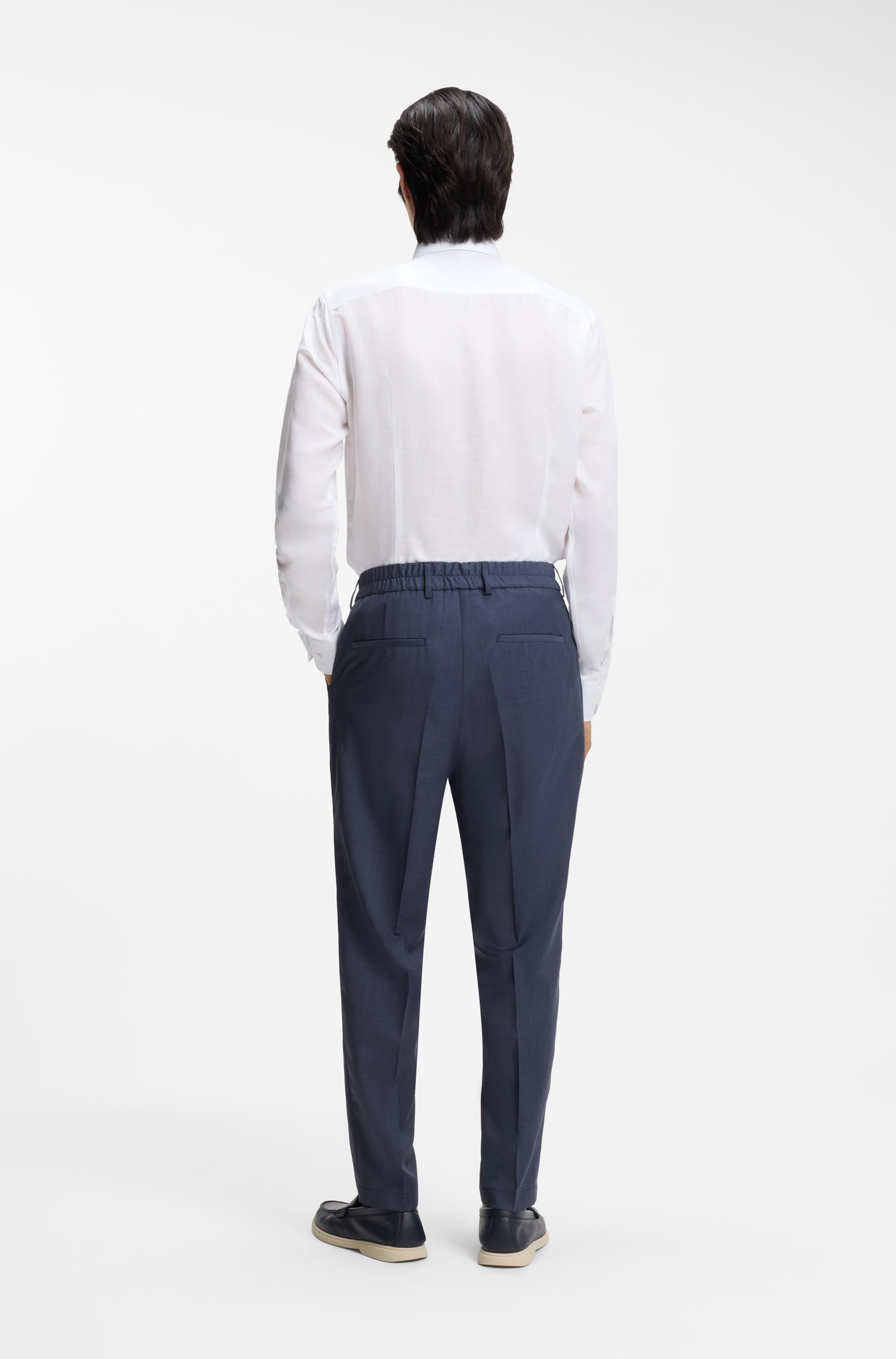 Boss Tapered-fit trousers in washable AirWool byxor herr – bild 2