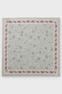 Scarf with digital print, Light Green