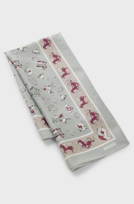 Scarf with digital print, Light Green