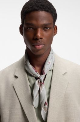 Scarf with digital print, Light Green