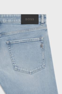 Jeans Delaware slim fit in denim blu, Celeste