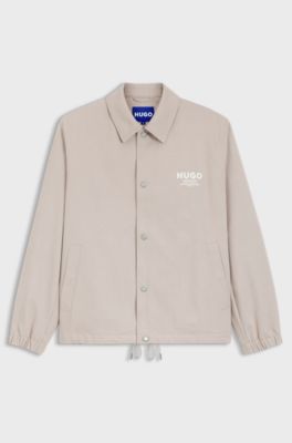 Coachjack van katoenen twill, Lichtbeige