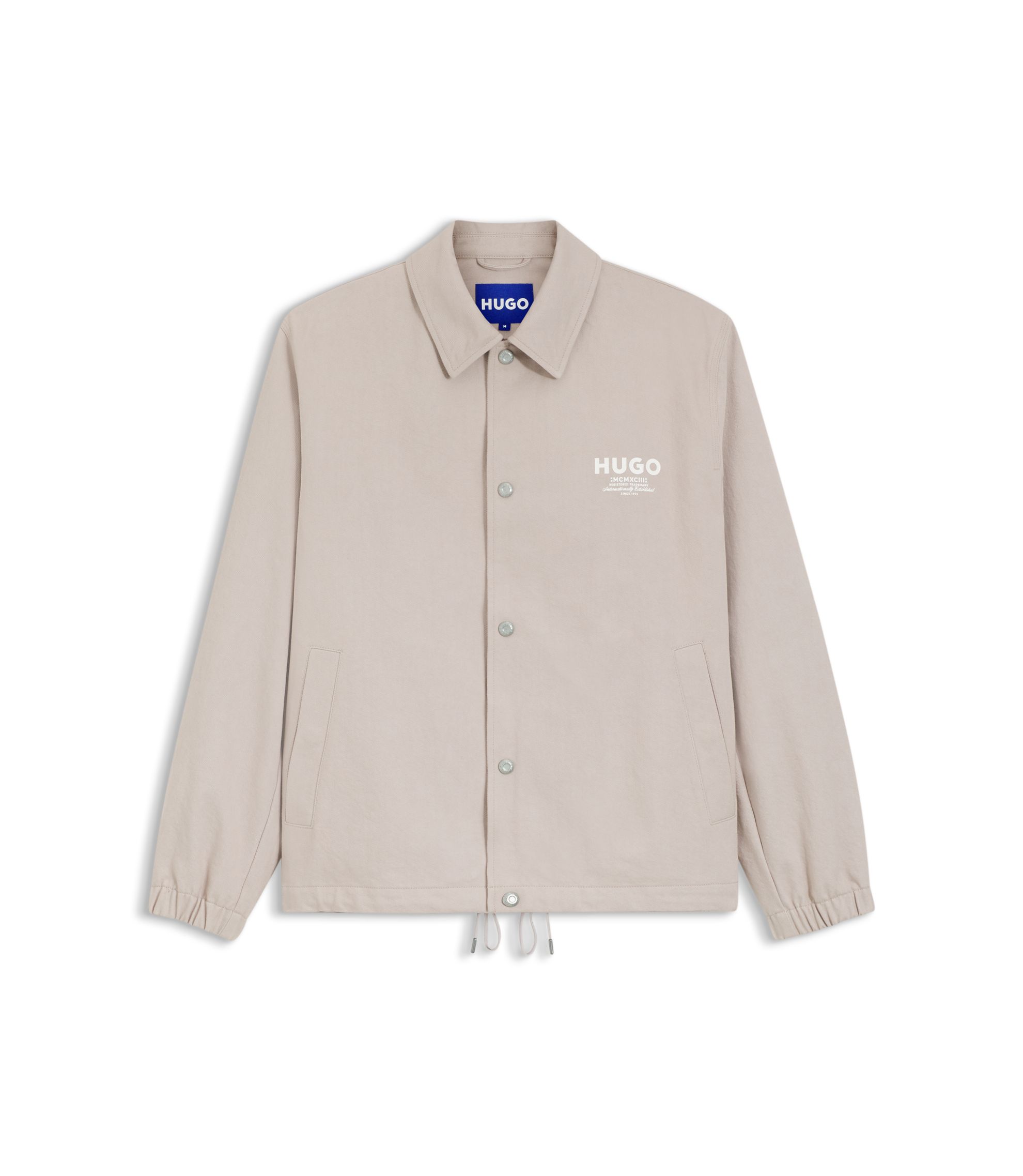 HUGO - Coach jacket in cotton twill - Light Beige