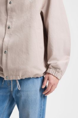 Coachjack van katoenen twill, Lichtbeige