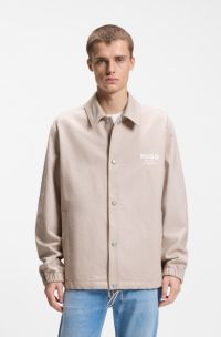 Coachjack van katoenen twill, Lichtbeige