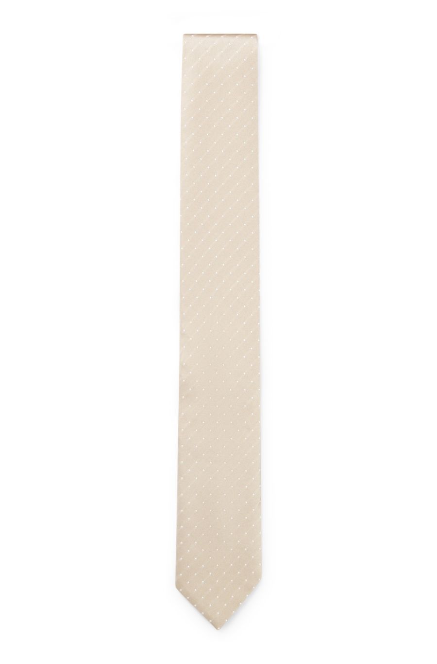 BOSS Woven Silk Tie — Ivory