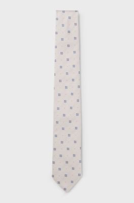 BOSS ONE Silk tie with jacquard-woven pattern, Light Beige