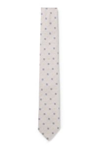 BOSS ONE Silk tie with jacquard-woven pattern, Light Beige
