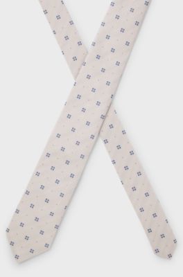 BOSS ONE Silk tie with jacquard-woven pattern, Light Beige