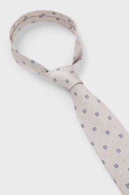 BOSS ONE Silk tie with jacquard-woven pattern, Light Beige