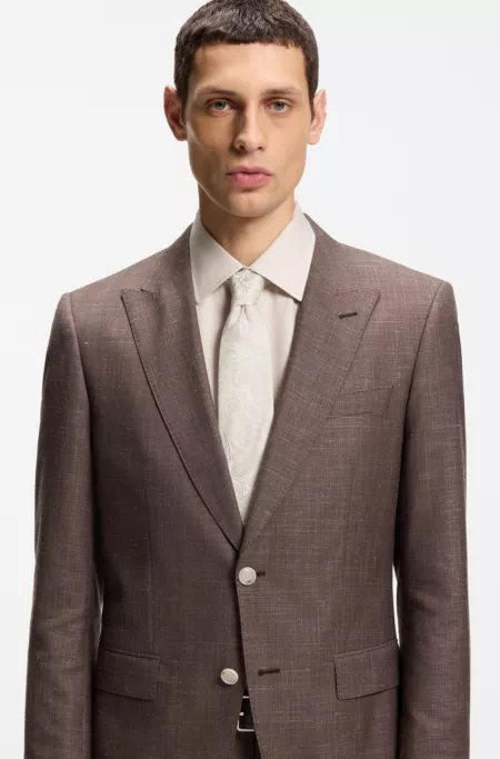 Silk-blend tie with paisley jacquard