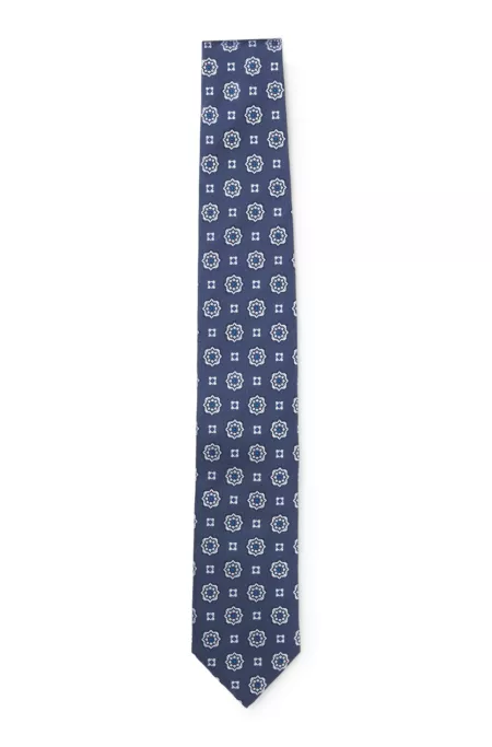 Jacquard-pattern tie in a silk blend