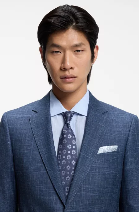 Jacquard-pattern tie in a silk blend