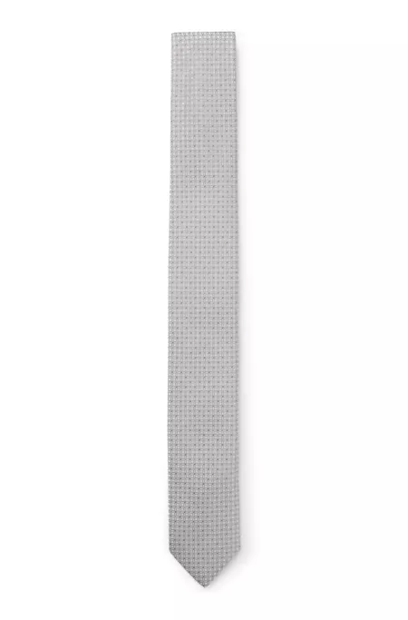 Silk-blend tie with jacquard pattern