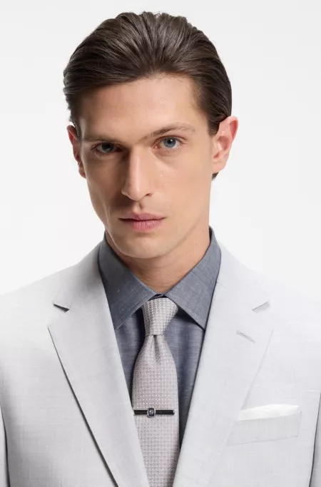 Silk-blend tie with jacquard pattern