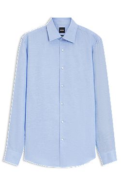 Slim-fit shirt in linen-blend twill