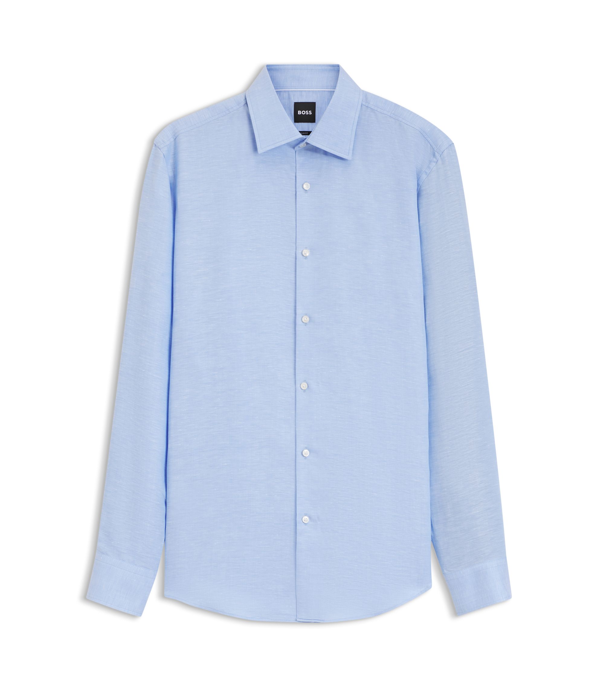 Slim-Fit Hemd aus Twill aus einem Leinen-Mix