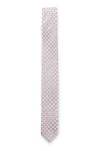 Silk-blend tie with jacquard pattern, Light Purple