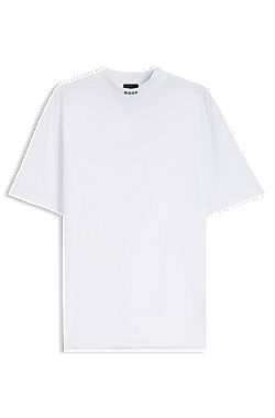 リラックスフィット モックネック Tシャツ ストレッチコットン