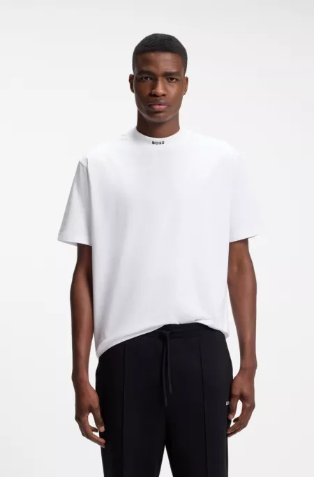 T-shirt Relaxed en coton stretch avec col montant