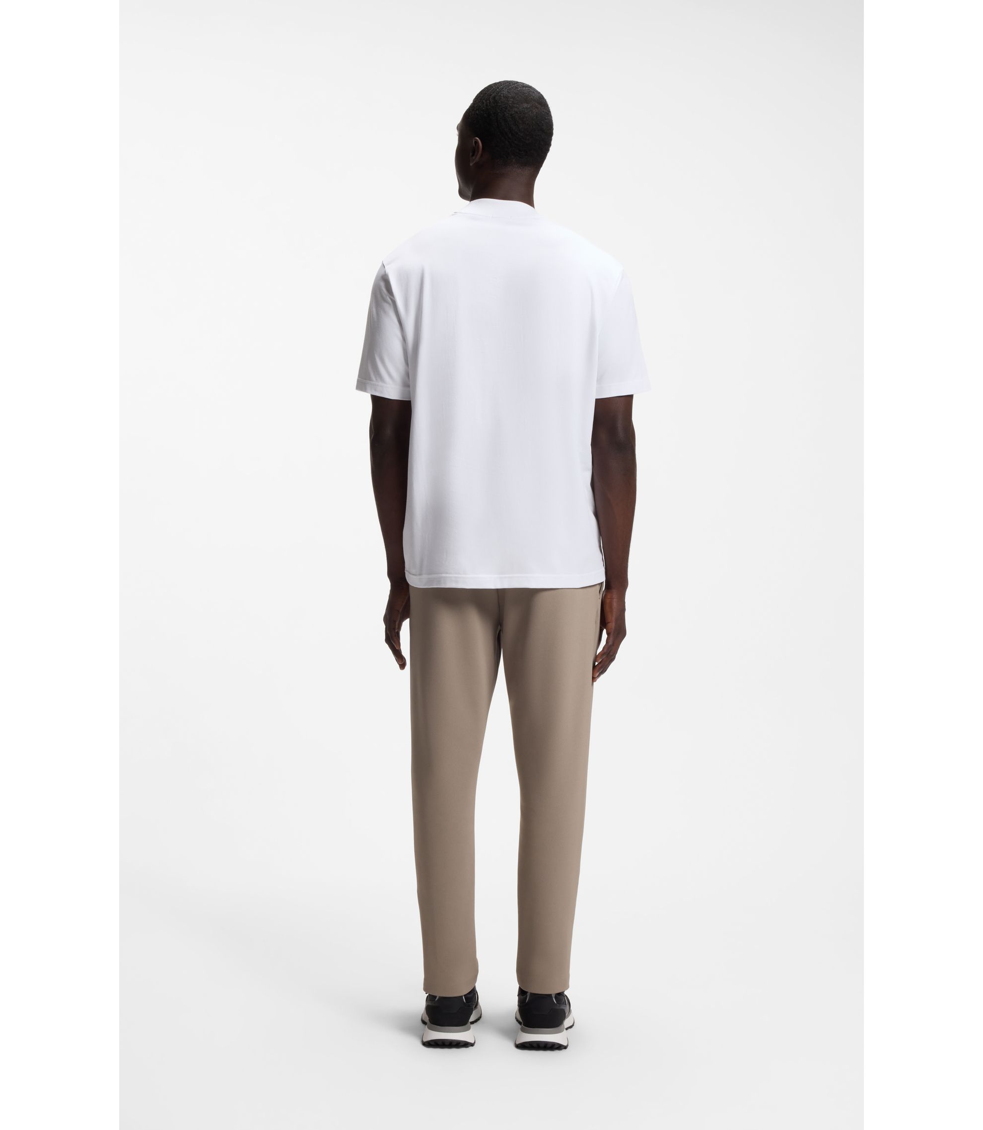 BOSS - リラックスフィット モックネック Tシャツ ストレッチコットン 