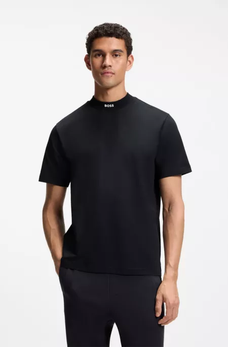 T-shirt Relaxed en coton stretch avec col montant