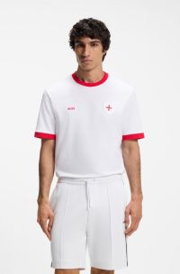 T-Shirt aus Stretch-Baumwolle mit Landesflagge und Logo, England