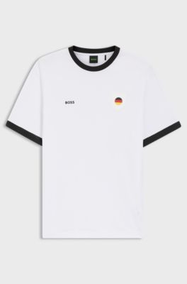 Stretch-cotton T-shirt with country flag and logo, Germany