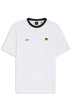 Koszulka z elastycznej bawełny ozdobiona logo i flagą kraju