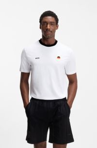 Stretch-cotton T-shirt with country flag and logo, Germany