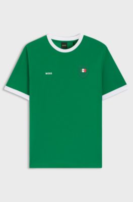 Stretch-cotton T-shirt with country flag and logo, Mexico