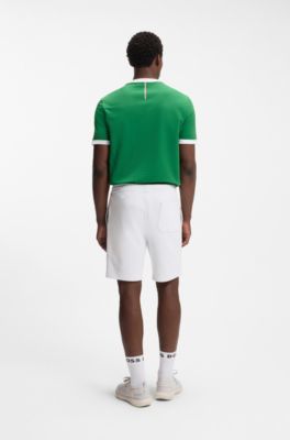 T-shirt van stretchkatoen met landvlag en logo, Mexico